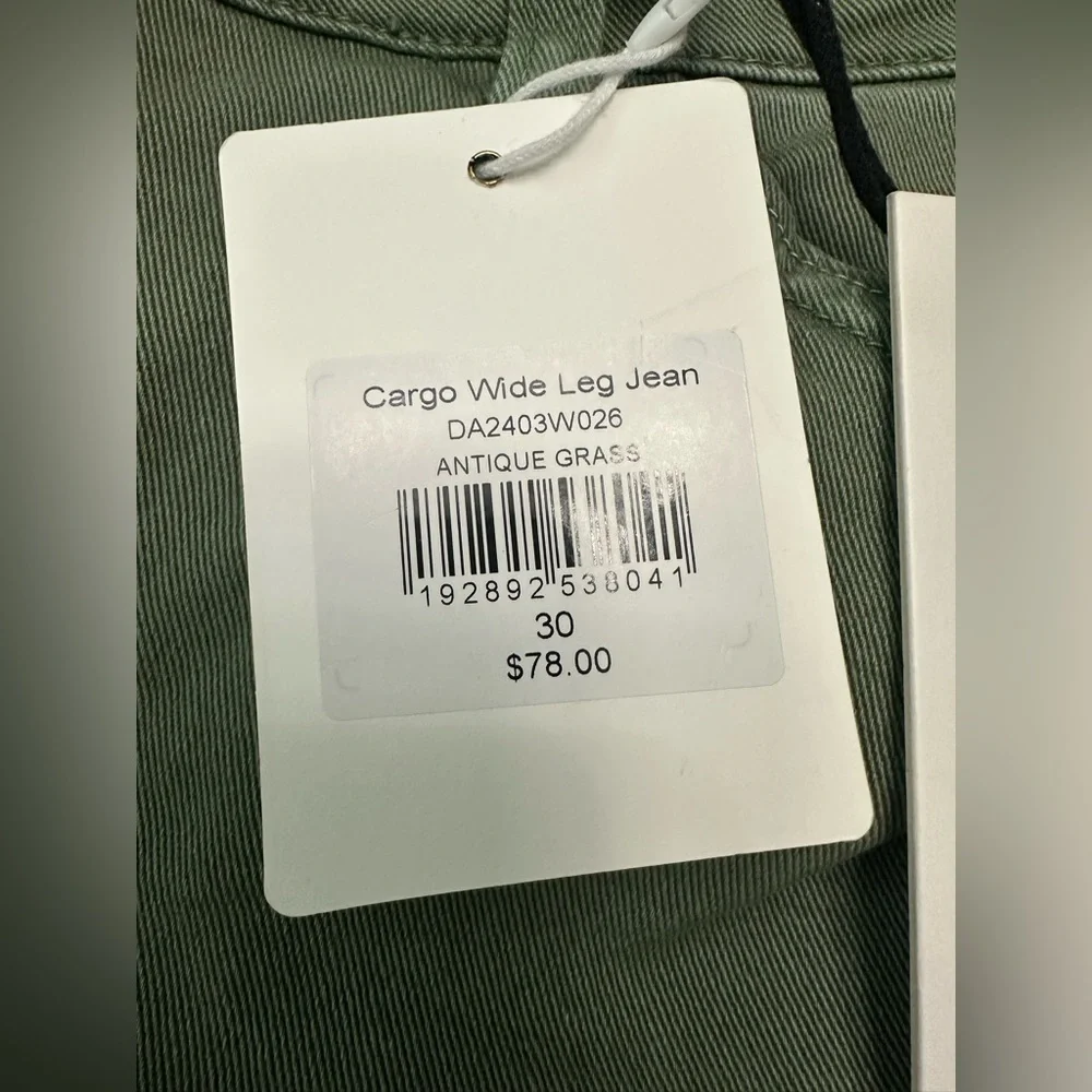 Mica Los Angeles Downeast WideLeg Cargo Jeans. Green. Size: 30 (12) NWT - Picture 10 of 12